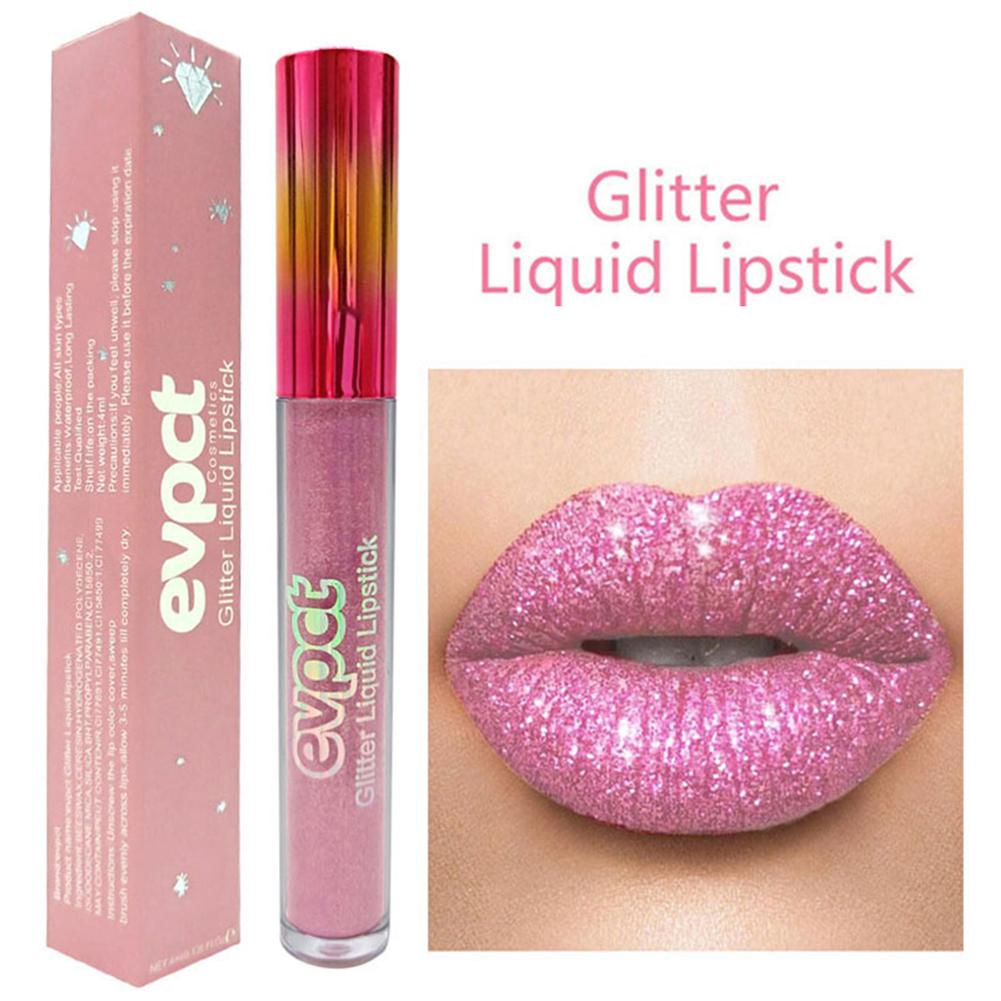 Beauty Shop Metallic Glitter Sticky Long Lasting Liquid Lip Glaze Lipstick