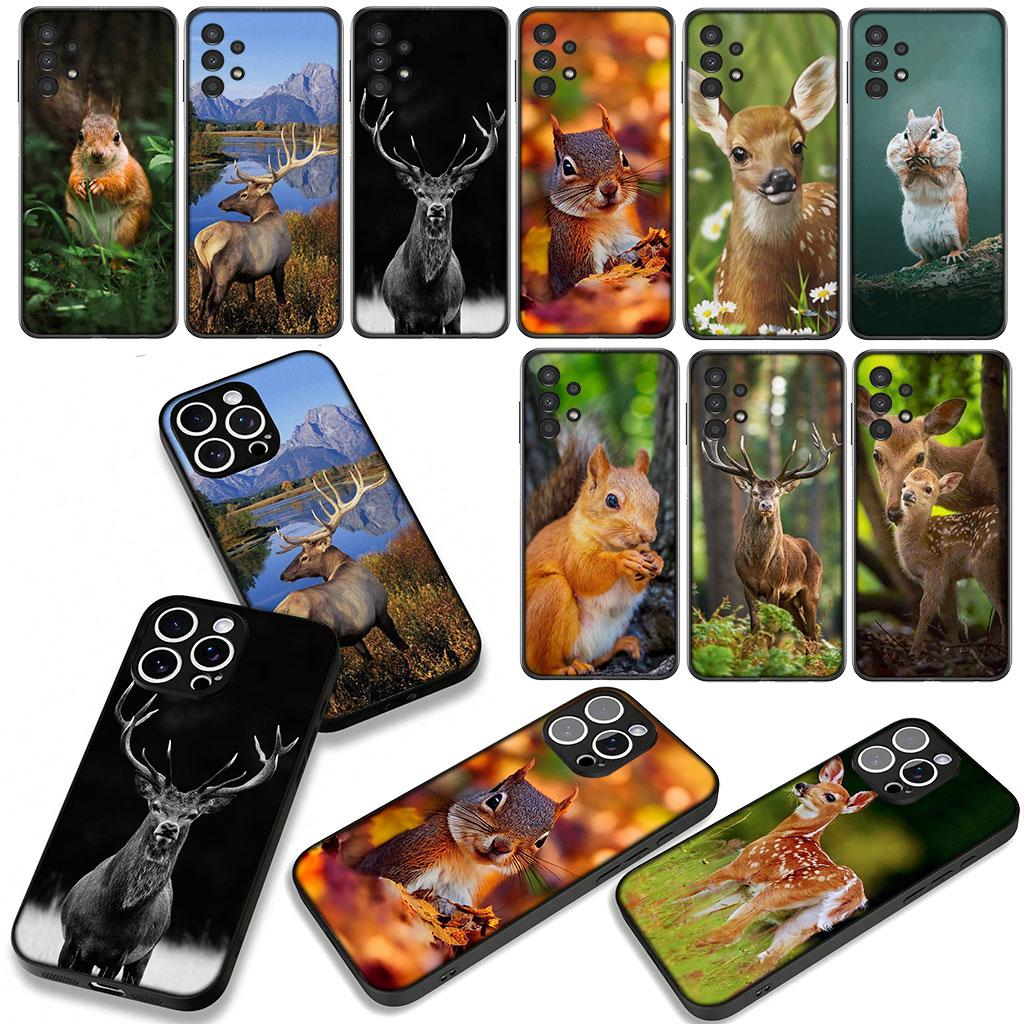 Cover for Xiaomi Redmi Note 15 11 9 10 Pro Plus A5 9A 9T 10A 10C 9C NFC 15C 8T Phone Case Sika Deer Squirrel
