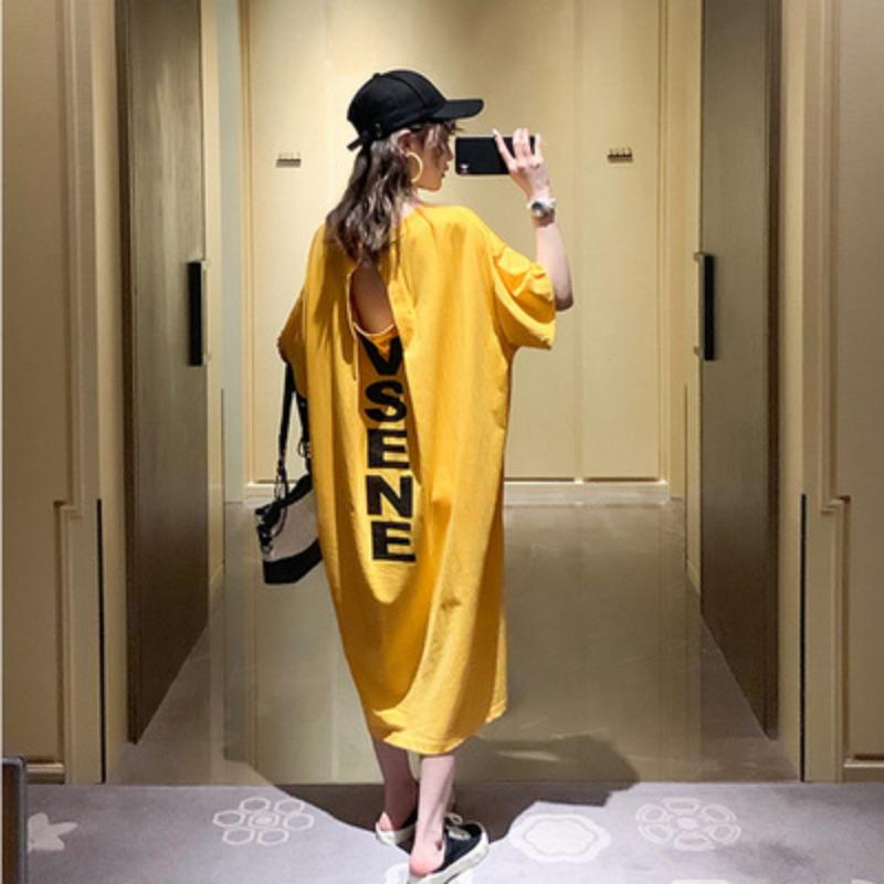 Летние платья больших размеров, женские длинные свободные платья с открытой спиной и коротким рукавом, футболка для беременных