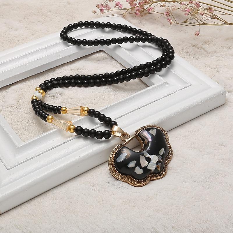 Ожерелье из бисера, длинная винтажная веревка в стиле бохо, ломтик цепи, каменные подвески, богемные этнические женщины