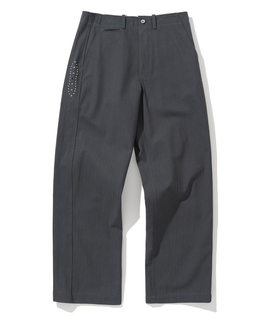UNIFORM BRIDGE M43 Твиловые брюки в елочку Угольный