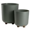 Terra Flower Pot on Legs Recycled Gray-Green H21X19.3