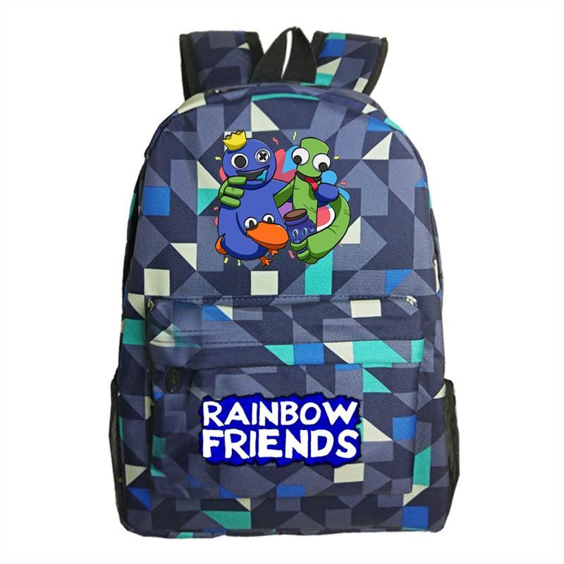 Мультяшный школьный рюкзак Rainbow Friends для детей, мальчиков и девочек, легкий, из ткани Оксфорд, для книг, с эргономичными лямками