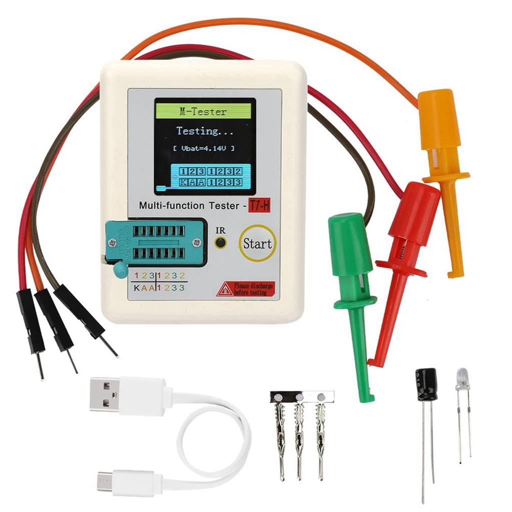 ABIY TC-T7-H Тестер транзисторов Диод Транзистор Конденсатор MOS/PNP/NPN LCR MOSFET TFT ЖК-экран Тестер Мультиме