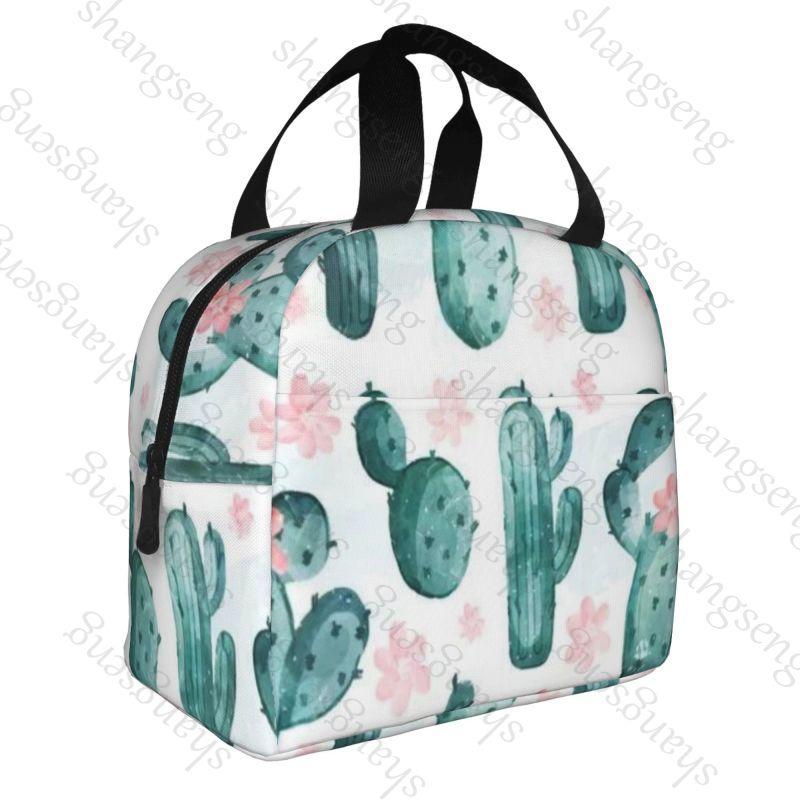Cartoon cactus Lunch Bag Insulation Bento Pack Aluminum Foil Rice Bag Meal Pack Ice Pack Student Bento Lunch Handbag