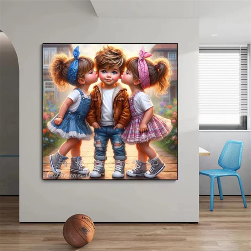 Сладкая парочка 5d DIY полная алмазная картина милая девочка и мальчик собака медведь новая алмазная мозаика вышивка для подарка на день рождения декор комнаты