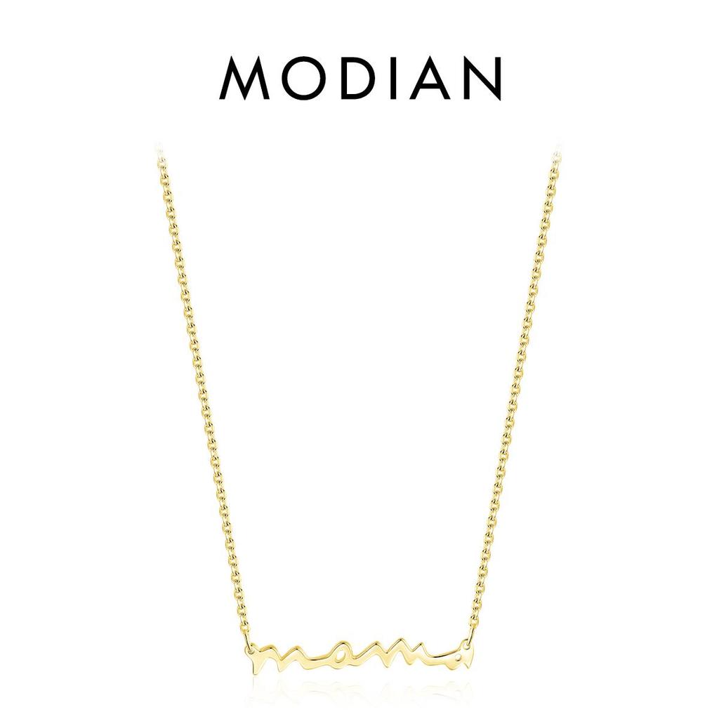 MODIAN Classic Design 925 Sterling Silver Letter Mama Pendant Necklace For Women Mom Mama Mother's Day Birthday Christmas Gift