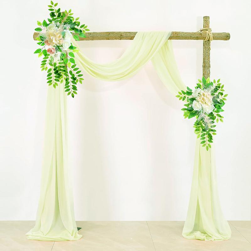 Шифоновая дорожка для стола цвета слоновой кости, прозрачная тканевая занавеска, романтическая свадебная арка для Дня благодарения, украшения для рождественского девичника