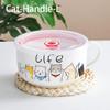 Cartoon Ceramic Instant Noodle Bowl Sealed Leakproof Soup Bowls for Student Office Meal Prep Food Containers Kitchen Tableware