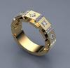 Trendy 16K Gold European & American Diamond Personalized Ring Jewelry