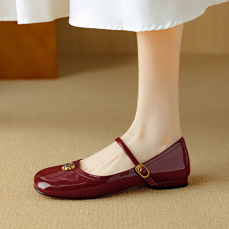 Krazing Pot Летние туфли из овчины, размер 41, низкий каблук, металлические цветы, Мэри Джейн, квадратный носок, туфли-гладиаторы