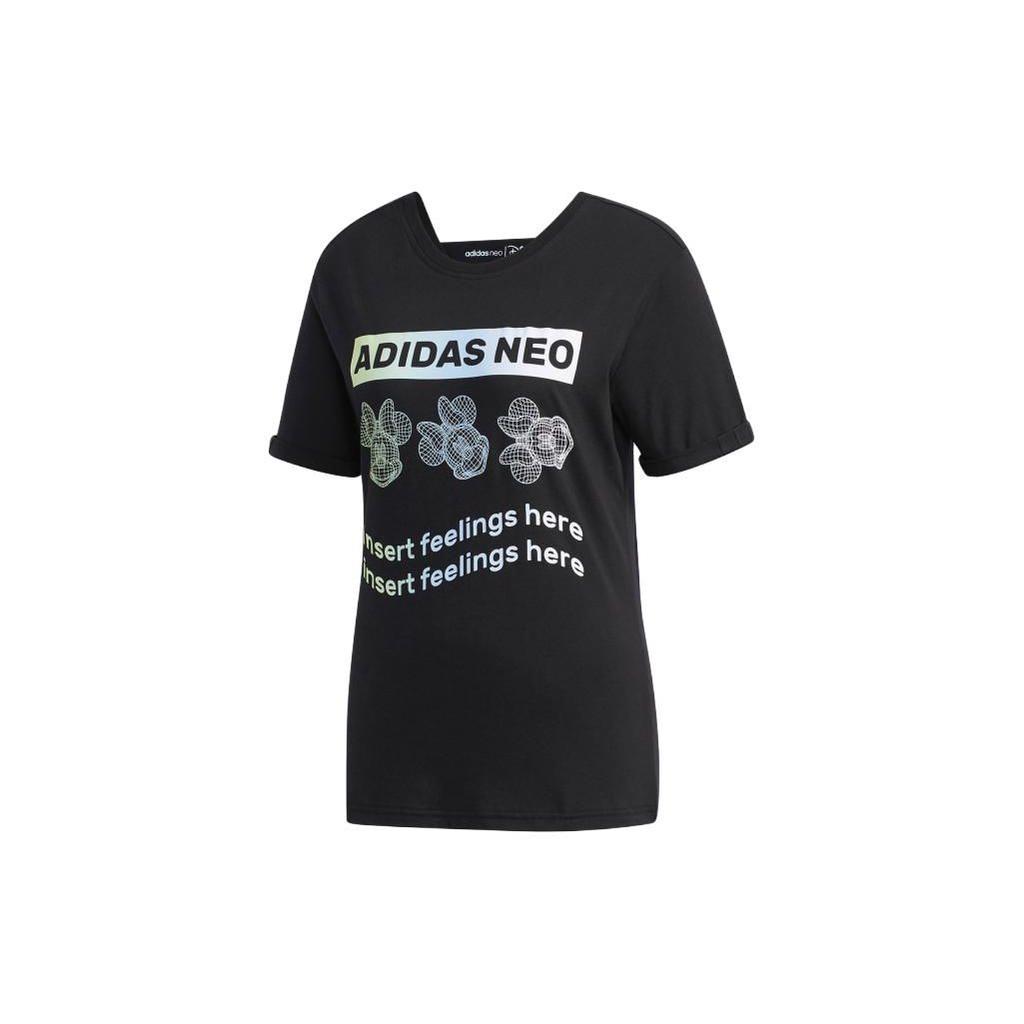 adidas Футболка с короткими рукавами и принтом Neo Minnie Letter, дышащая, женские топы EI4554