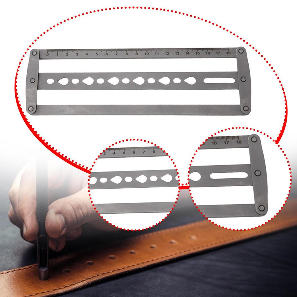 Belt Positioning Auxiliary Ruler End Tool Leatherwork Handcraft DIY Cutting Punch Hole