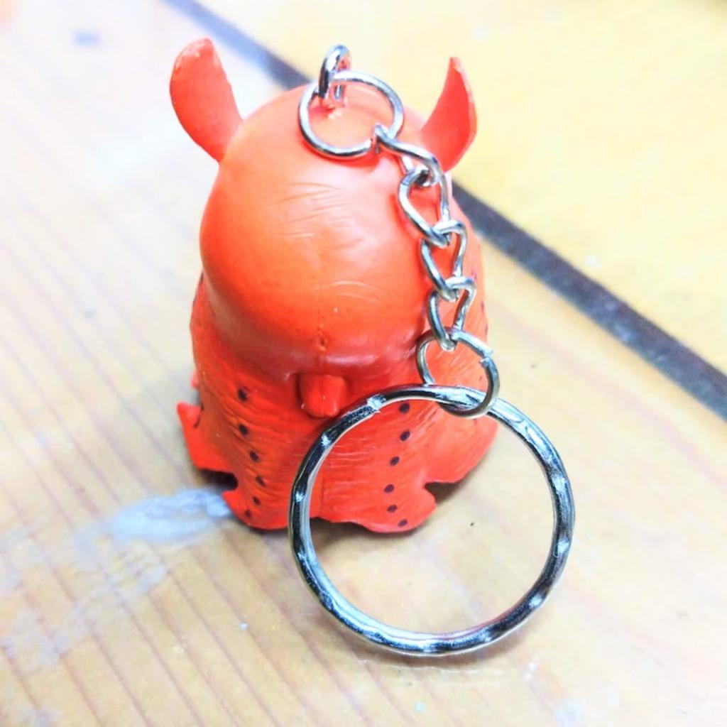 Dumbbell Octopus Fishing Figure Keychain Strap Good Luck for Big Catch Keyring in length - Aquarium-themed, Realistic, PVC, Cute, - 4.5cm