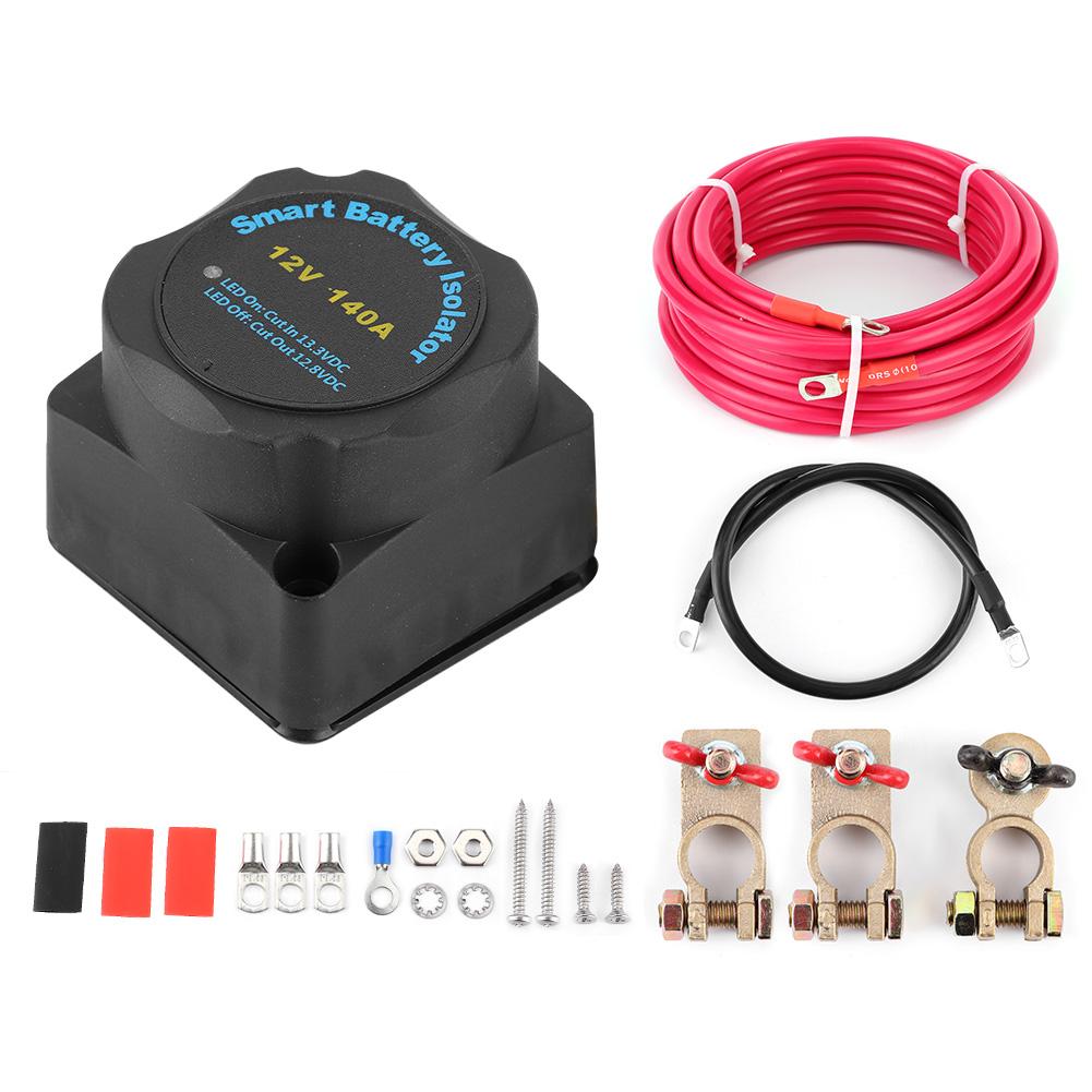 140A Smart Dual Battery Isolator Voltage Sensitive Relay Accessory for Car RV SUVs Yachts