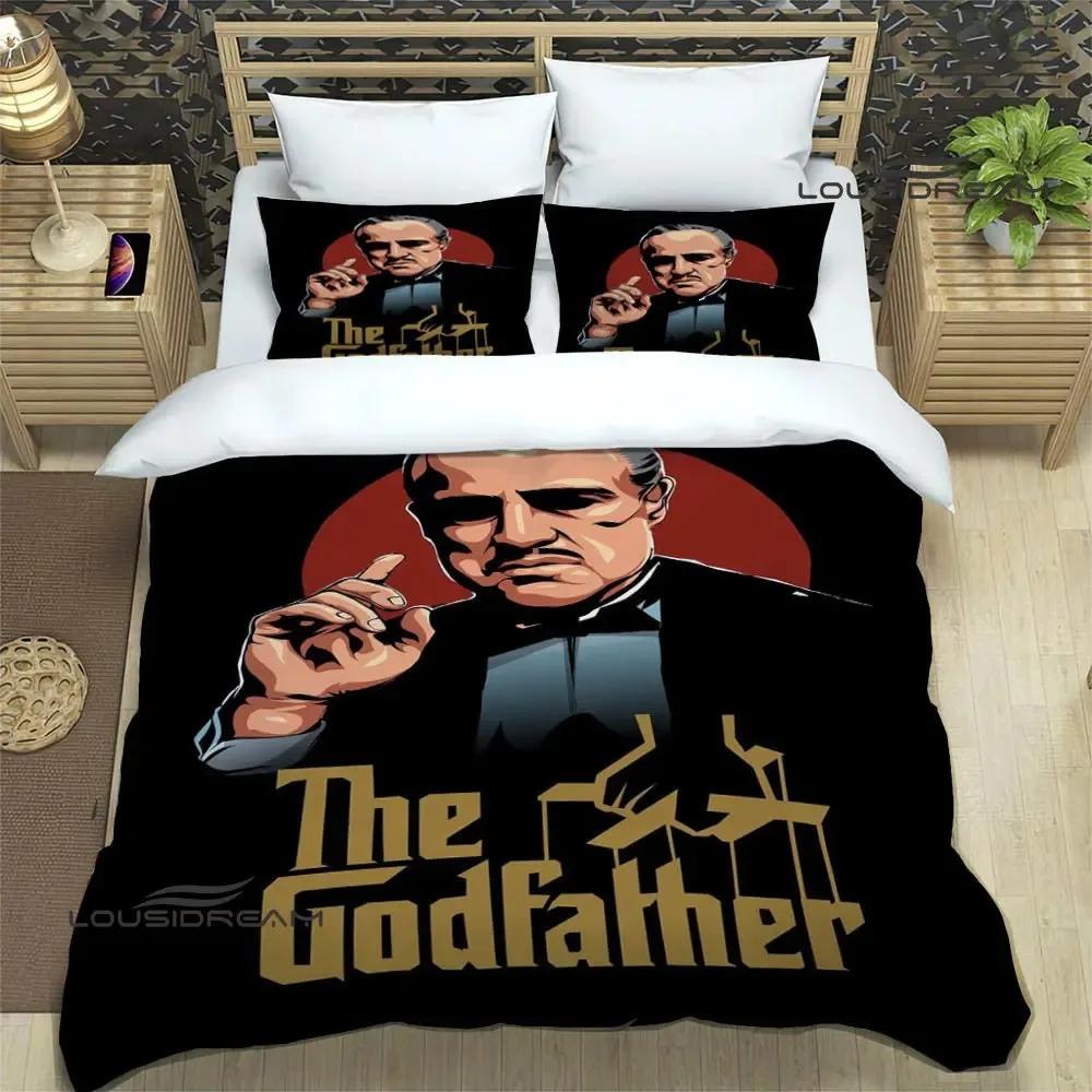Крестный отец Принты Комплекты постельного белья Изысканный набор постельных принадлежностей Пододеяльник Комплект одеяла Комплект постельного белья Роскошный подарок на день рождения