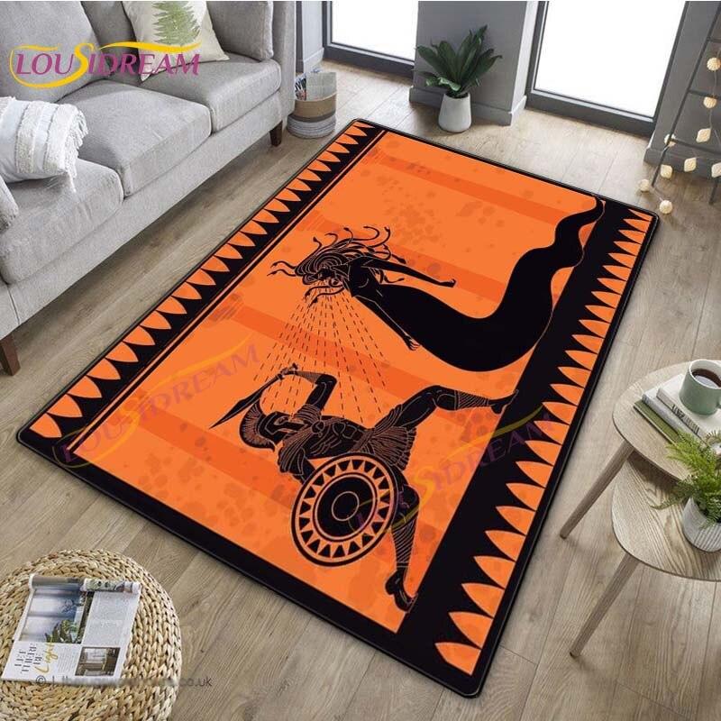 3D Египетский ковер «Древний всадник», греческий ковер, ковер Древнего Египта для гостиной, спальни, кухни, греческий домашний декор, нескользящий напольный коврик