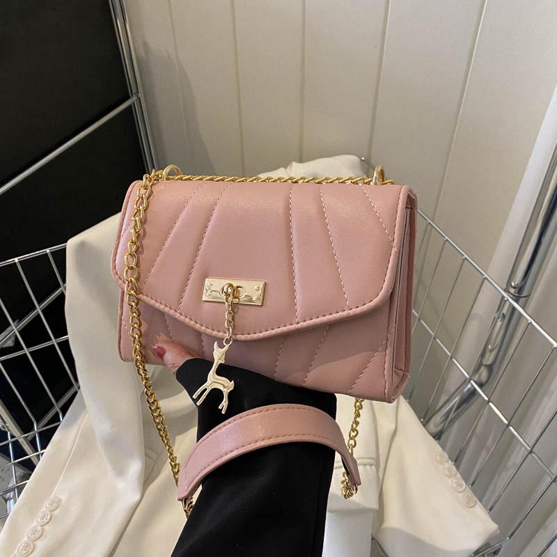 Модная и простая маленькая квадратная сумка женская новая трендовая весенне-летняя вышивка нитью цепочка одно плечо кроссбоди маленькая квадратная сумка