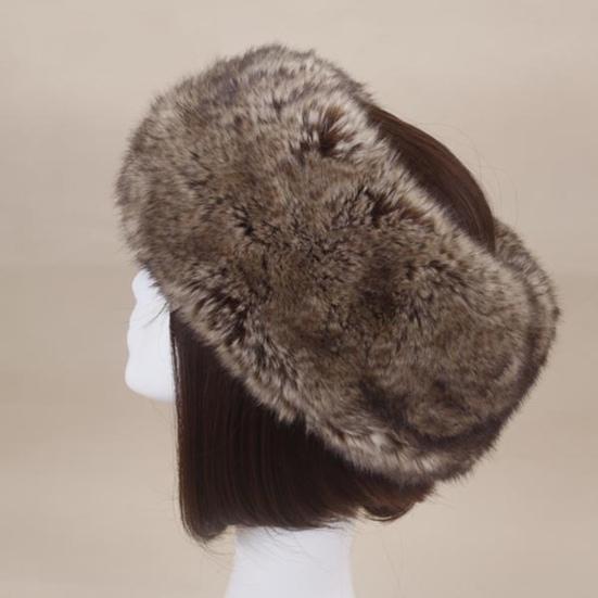 Winter Basin Hat Faux Fur Lined Hollow Top Foldable Warmth Retention Fuzzy