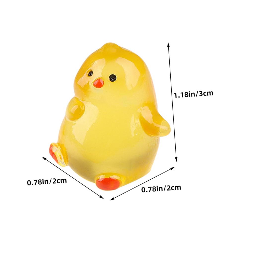 OATIPHO 15 штук Светящийся маленький толстый цыпленок цыпленок Мини цыпленок Светящиеся маленькие цыплята Кукольный цыпленок Моховой пейзаж цыпленок издание Пасха