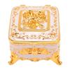 European Style Vintage Metal Jewelry Box Square Decorative Trinket Jewelry Storage Box for Earrings Necklaces White