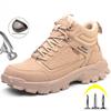 Work Safety Boots Men Safety Shoes Indestructible Work Sneakers Steel Toe Boots Anti-Slip Anti-Smash Work Shoes Men Boots