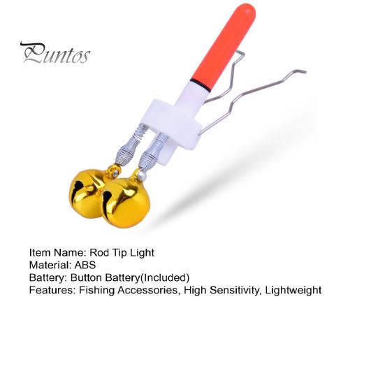 Светильник для удочки с двумя колокольчиками, светодиодный сигнализатор поклевки, ночной световой сигнализатор для удочки, датчик поклевки, рыболовные принадлежности