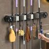 Non Punching Mop Clip Rack Plastic Broom Mop Holder Multifunctional Broom Hanger for Home