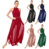 Women's Lyrical Modern Contemporary Dance Costume Sleeveless Leotard Maxi Dance Dress