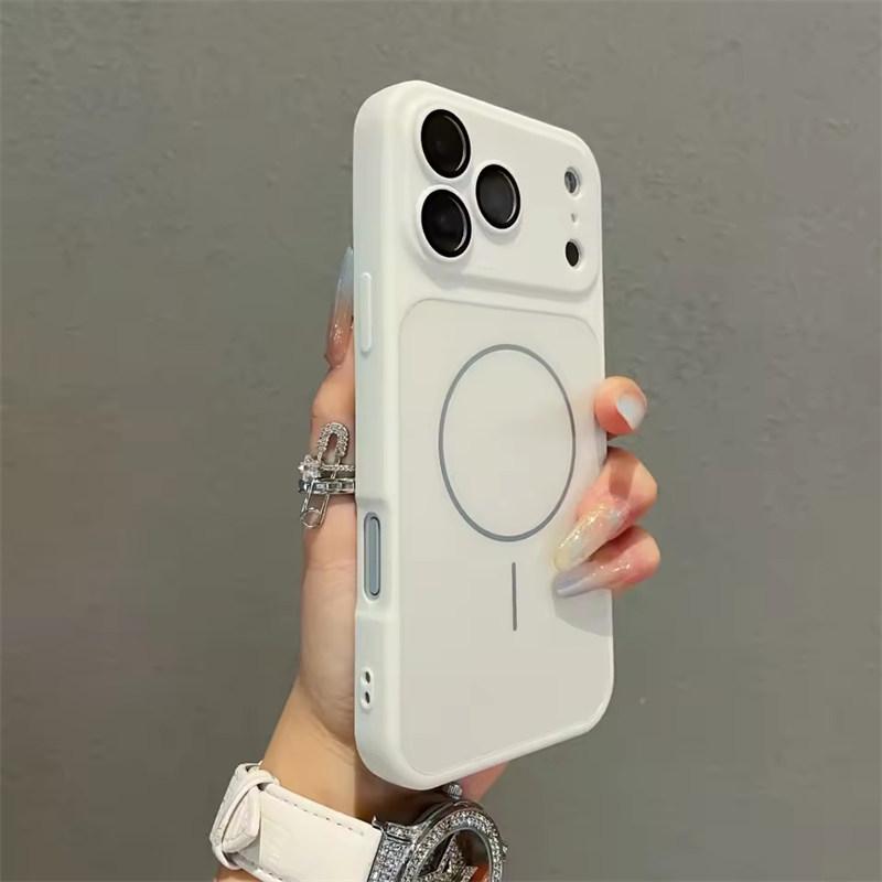 Роскошный матовый акриловый чехол Nano для MagSafe для iPhone 17 Air 16 15 14 13 12 11 Pro Max Plus Магнитный глянцевый жесткий чехол из ПК