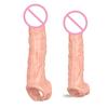 Real Penis Extender Reusable Condom Delayed Ejaculation Penis Sleeve Dick For Male Dildo Lengthening Extender Passionate Sex Toy