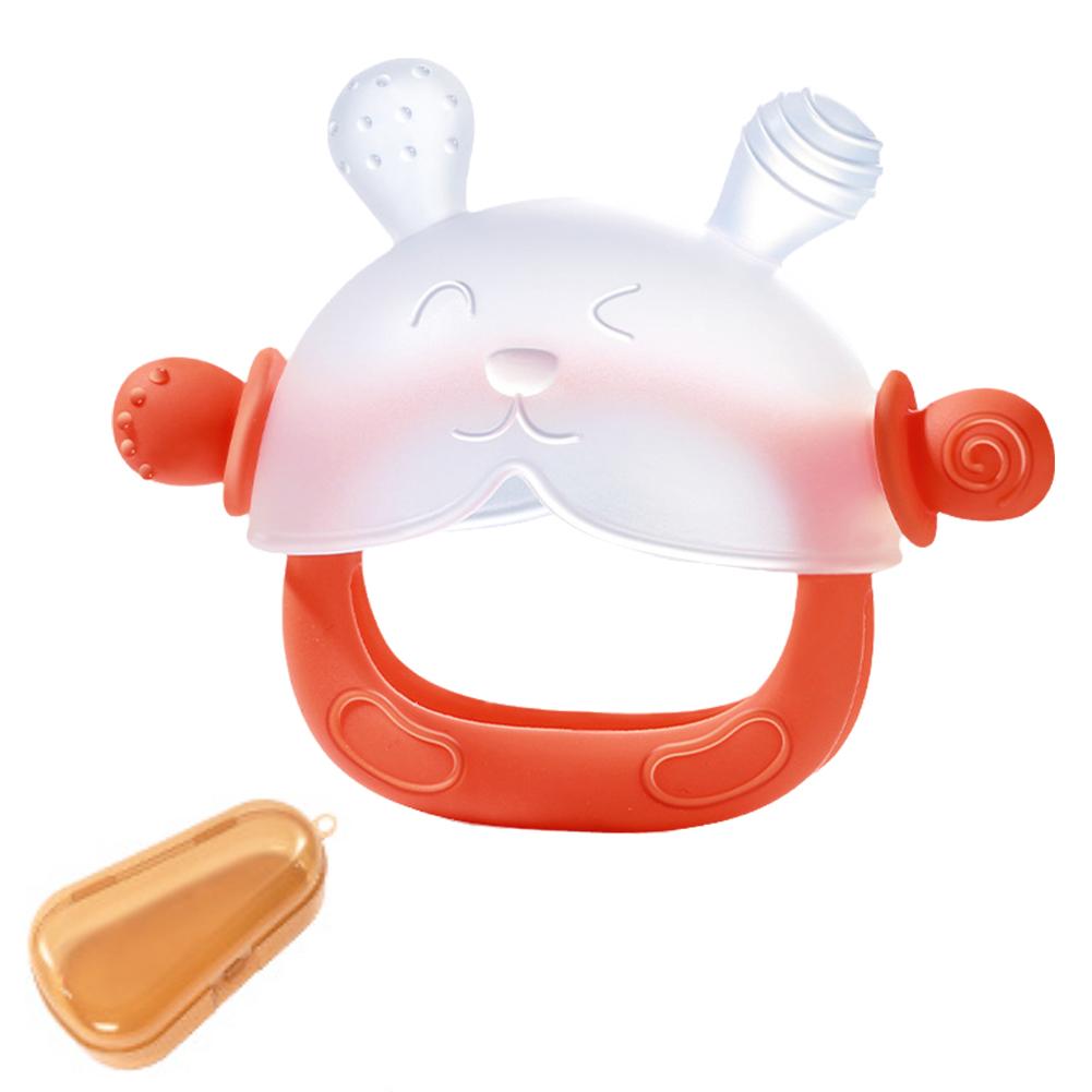 Детский прорезыватель для зубов кролик жидкий силикон жевательная игрушка еда успокаивающая кипяченая безопасная пустышка Fo F1A5