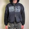 Европейский и американский осенне-зимний уличный худи унисекс свободного кроя с принтом и двойной молнией