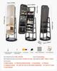 360° Swivel Jewelry Cabinet, 1600 mm Tall, Full-Length Mirror with Storage, Standing Rotatable Jewelry Armoire Organizer, Lockable Door with 2 Keys,