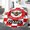 Custom Name Brentford Football Club Crest blanket for Couch & Bed, Plush Cozy Fuzzy Blanket Super Soft & Warm Blankets for Fall and Winter. 0908237