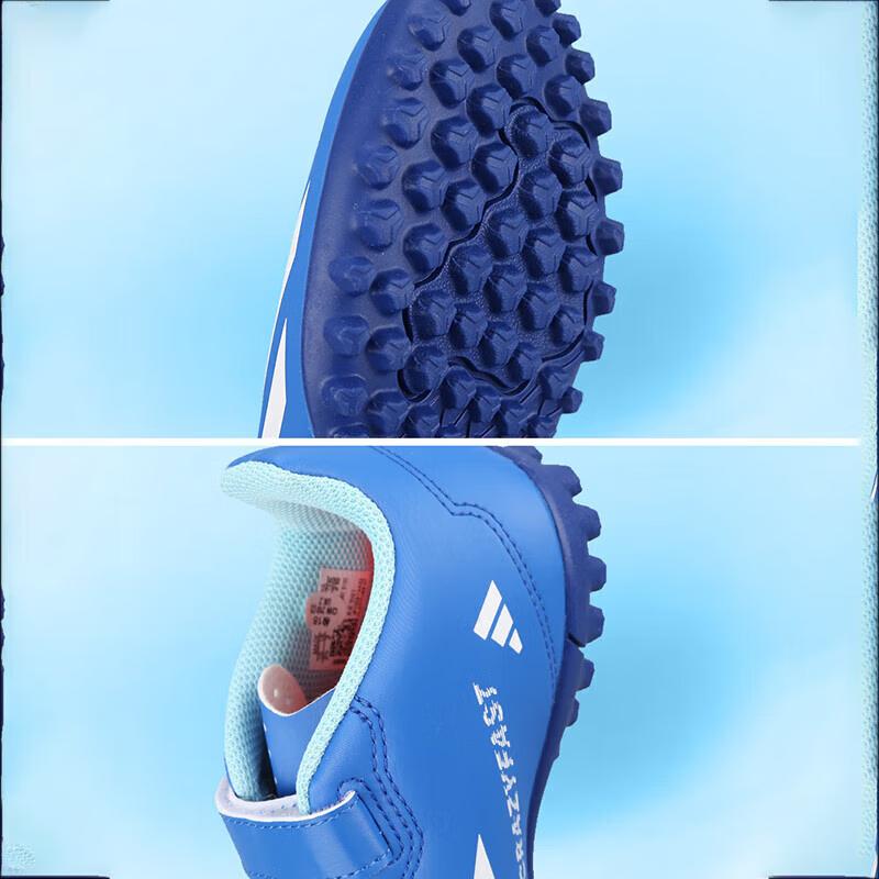 Adidas X Crazyfast.4 Synthetic Leather Artificial Turf Shock Absorbing Durable Low Top Football Shoes Kids Football Shoes Blue IE1591