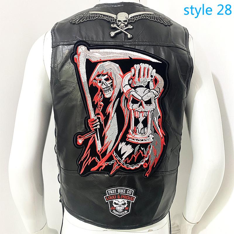 Vest Street Punk Vest Jacket Sleeveless Harley Motorcycle Badge Embroidered Vest