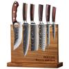 Damascus Steel Pattern Chef Knife Japanese Santoku Knives Butcher Cutting Meat Double-sided Magnetic Knife Block