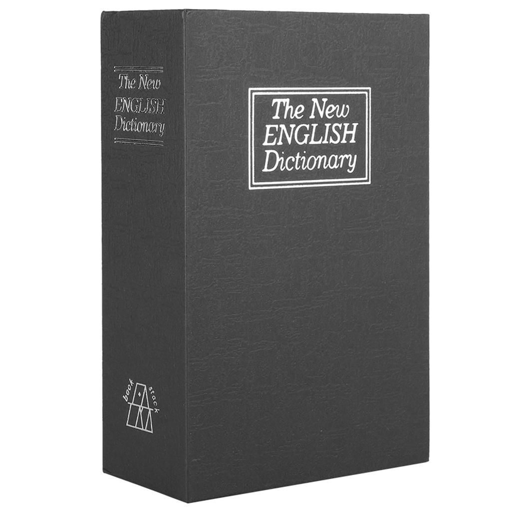 Black English Dictionary Safe Box Money Jewelry Collection Storage Case with 2Keys