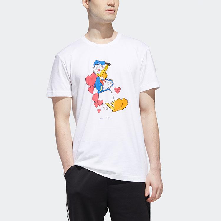 Adidas Neo X Disney T Shirts Men's White Crew Neck Moderate Straight Fit GJ5637
