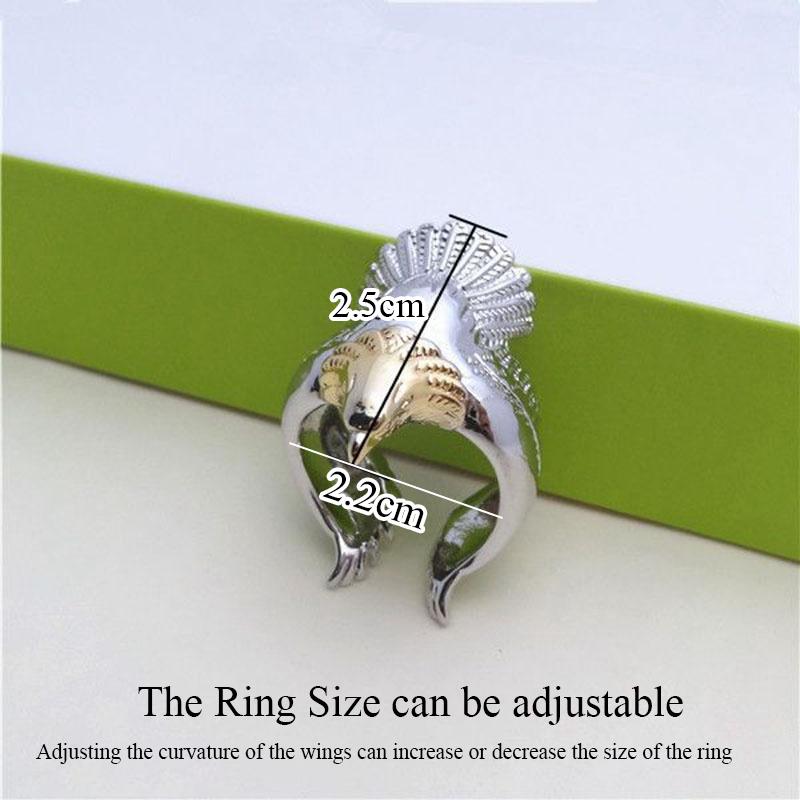 Кольцо открытого размера, ювелирные изделия, золотые ретро-орлиные крылья, модные кольца, уникальное кольцо с орлом из медного сплава, мужские высококачественные аксессуары для животных