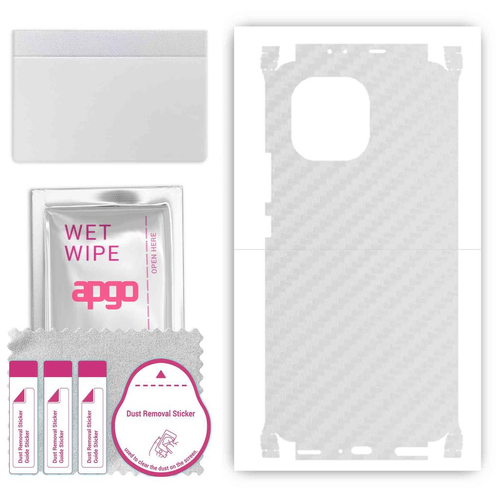 apgo Protective Skin Sticker for the Back+sides Compatible with Xiaomi Mi 11, Full Wrap Film, Foil, Vinyl - Pattern Transparent Carbon