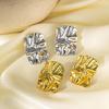 Stylish Irregular Pleated Gold Stud Earrings for Women In Trendy Niche Cold Style