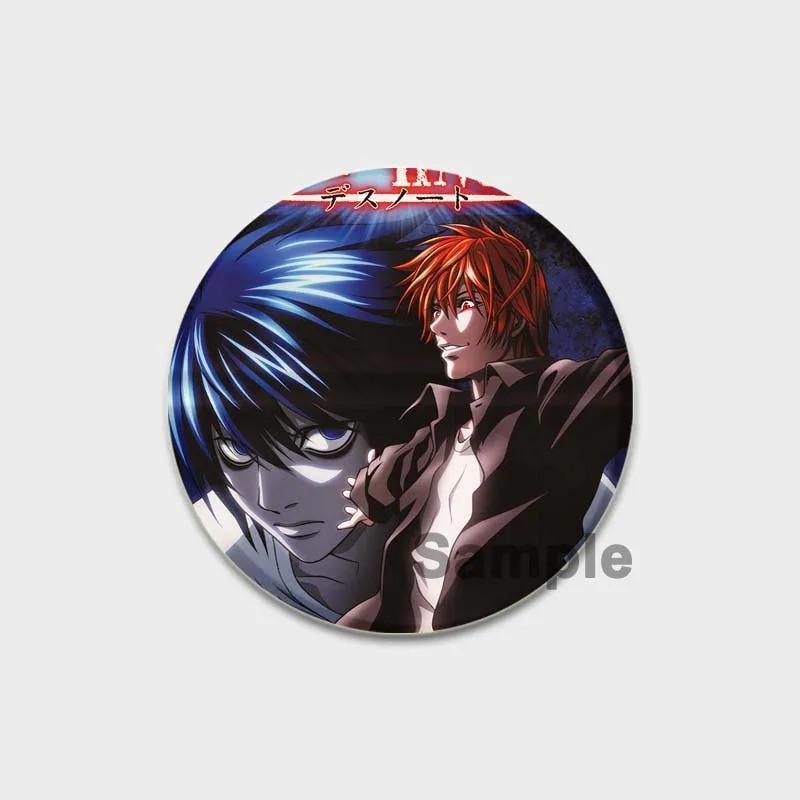 Эмалевые булавки 32/44/58MM в стиле японского аниме «Тетрадь смерти», круглая брошь, L Killer, Yagami Light, значок для косплея, рюкзаки, украшения, рождественские подарки
