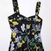 Summer Floral Print Midi Dress with Spaghetti Straps - European and American Women's Fashion