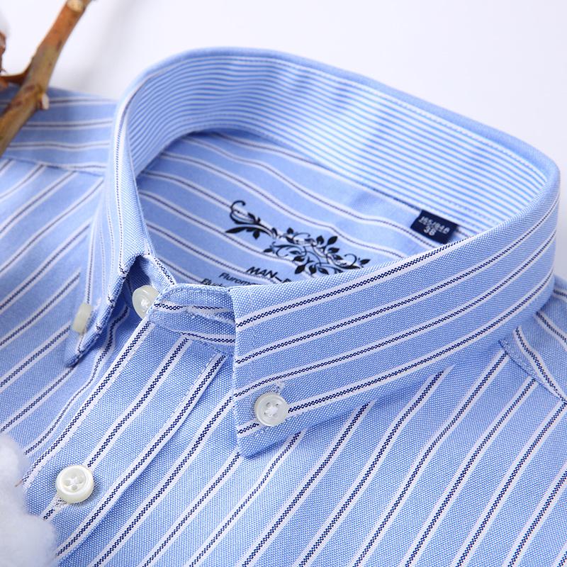 Business Men Oxford Casual Shirts Long Sleeve Regular Fit Solid Easy Care with Chest Pocket
