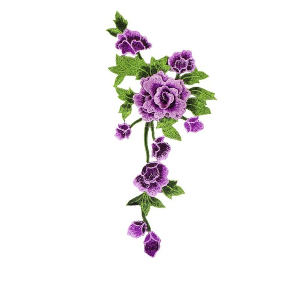 3D Trimmings Rose Floral Peony Garment Flower Embroidery Applique Clothes Accessories Patch