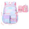 Children School Backpack for Girls Cute Kids School Bags Waterproof Rainbow Schoolbags Children's Gradient Color Backpack Princess Schoolbag