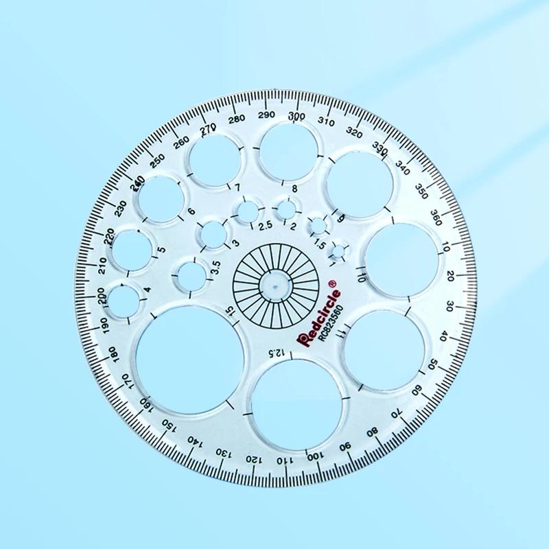 1/2pcs Multifunctional Geometric Ruler 360 ° Full Circle Protractor Movable Kawaii Ruler Mathematics Rules For School Students