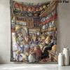 Brambly Hedge Pattern Wall Tapestry Aesthetic Wall Hanging Printed Fabric Blanket Decorative Tapestries for Bedroom Living Room Home Decor
